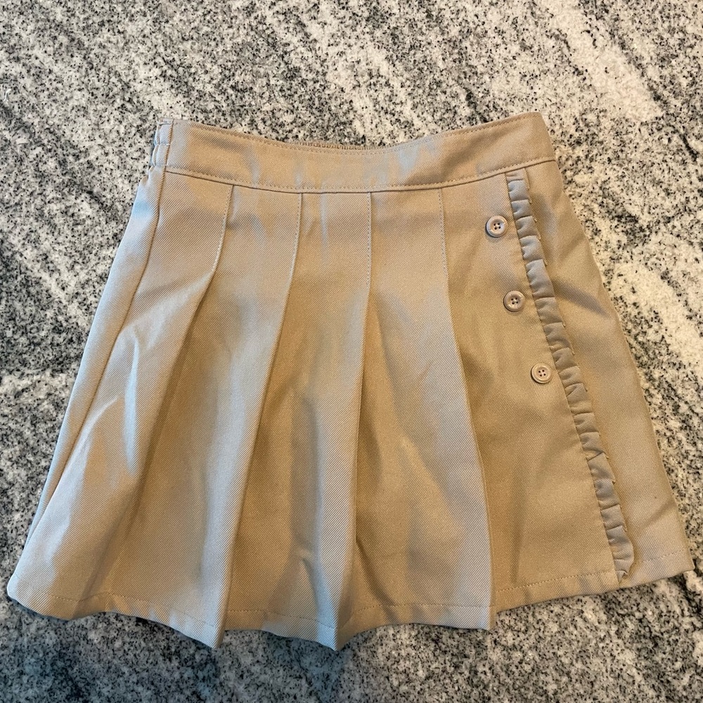 Nautica Girls' School Uniform Pleated Pull-on Scooter Skirt with Undershorts